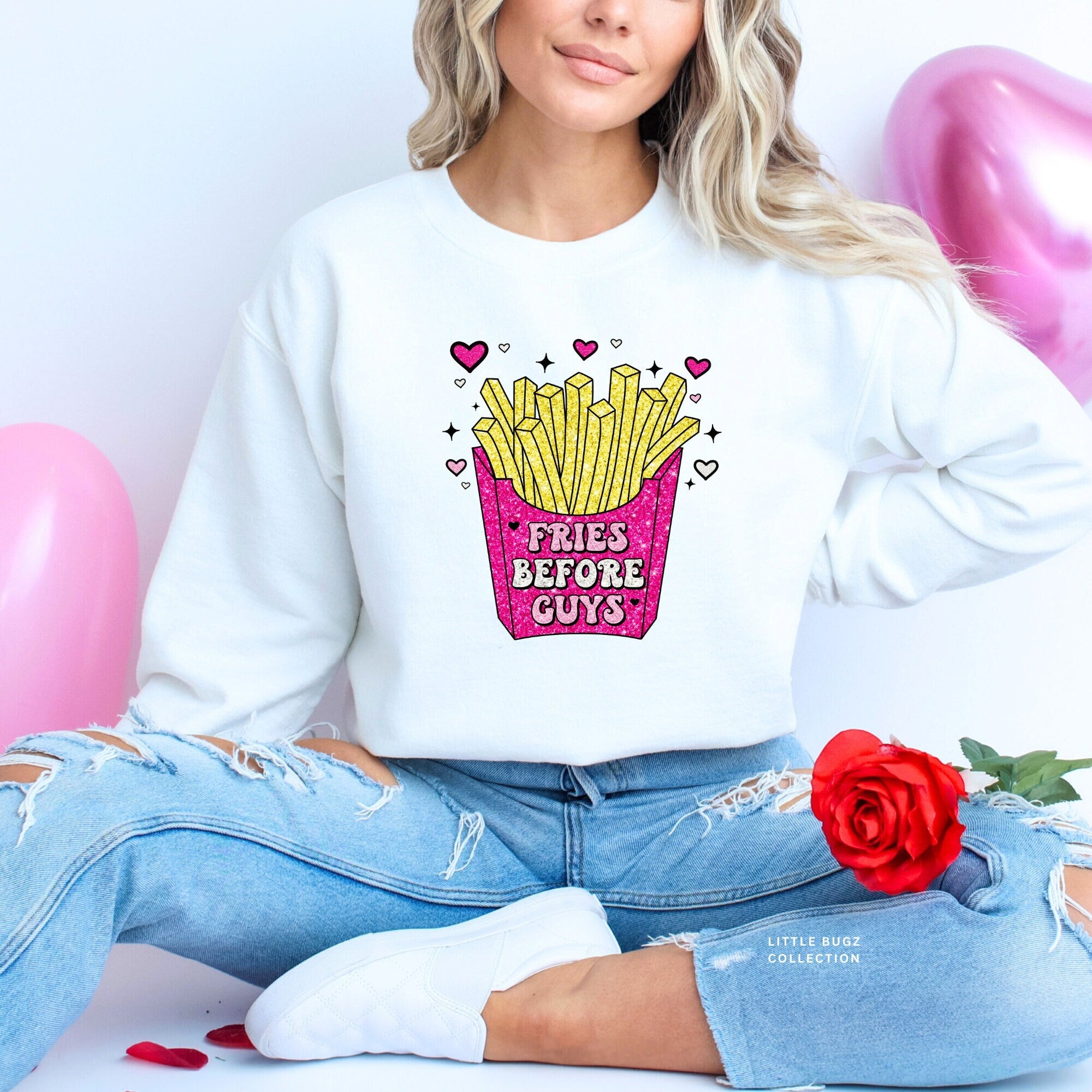 fries over guys shirt