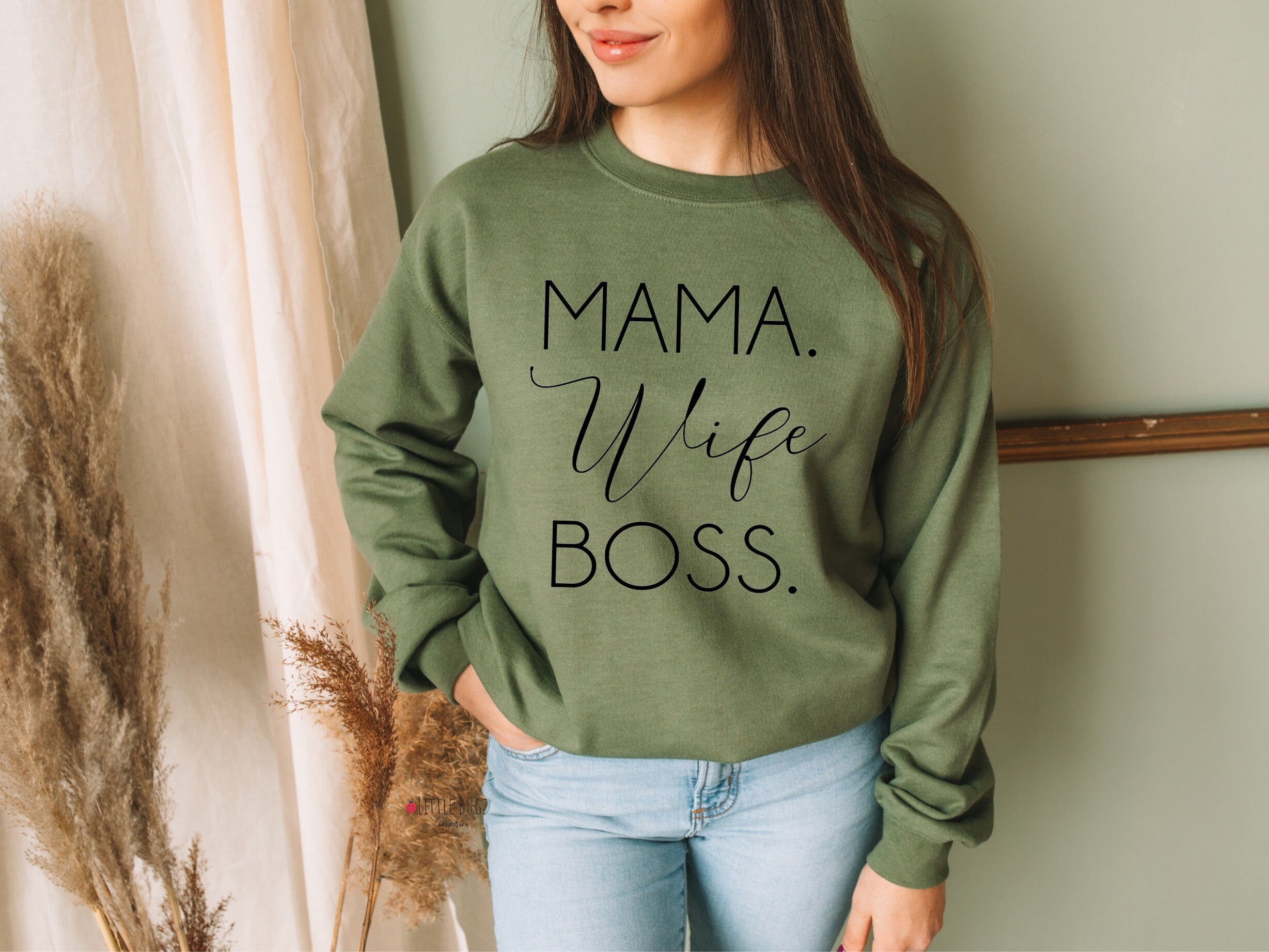 Wife mom boss online sweatshirt shein